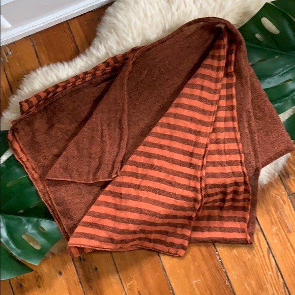 Striped 🌿Solid Knit Wrap Scarf Sunburnt Orange - Picture 1 of 4